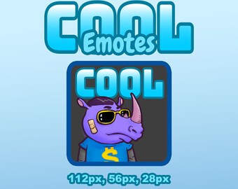 Emoticones de rinoceronte morado: pegatinas de emoticonos de dibujos animados geniales para Twitch y Discord