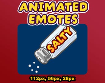 Gesto de sal: salero animado que se vierte para Twitch y Discord. Emojis de emoticones / Descarga digital divertida