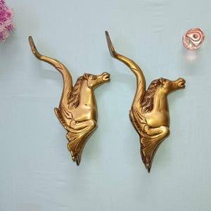 Brass Door Hanging Horse Shape Door Pull | Brass Royal Mare Design Door Handle | Set of 02 pieces
