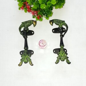 Messing Tanzender Papagei Türgriffe: Vanity Almirah Griffe, 2er Set