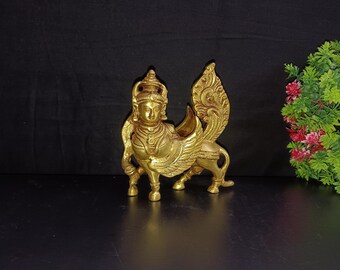 Mässing Kamdhenu Ko-idol: Shiva-älskade Nandi-staty