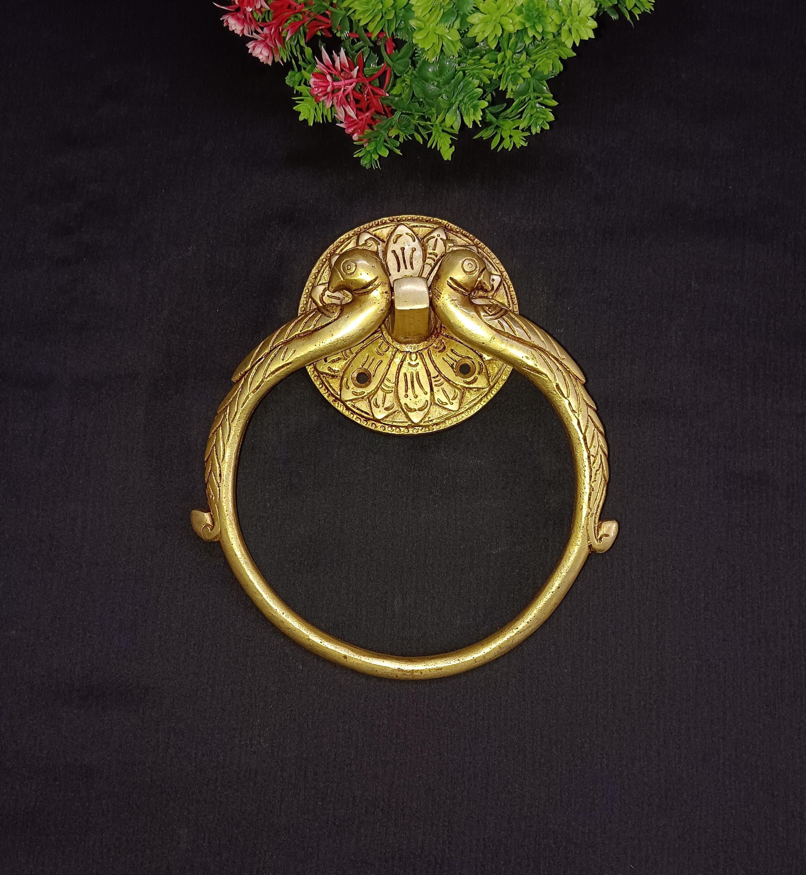 真鍮製のダブルパロットドアノッカー：伝統的な壁装飾 - Etsy 日本