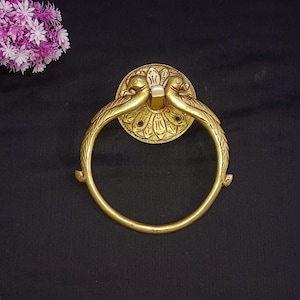Double Parrot Design Traditional Door Knocker | Brass Cloth Wall Mounting Hanger | Washroom Towel Hanger Wall Decor