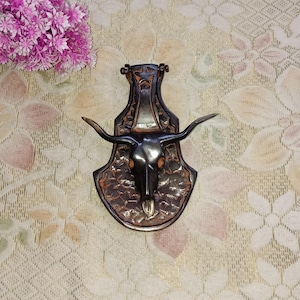 Brass Buffalo Themed Main Doorbell | Fighter Bull Skull Traditional Door Knocker Decor