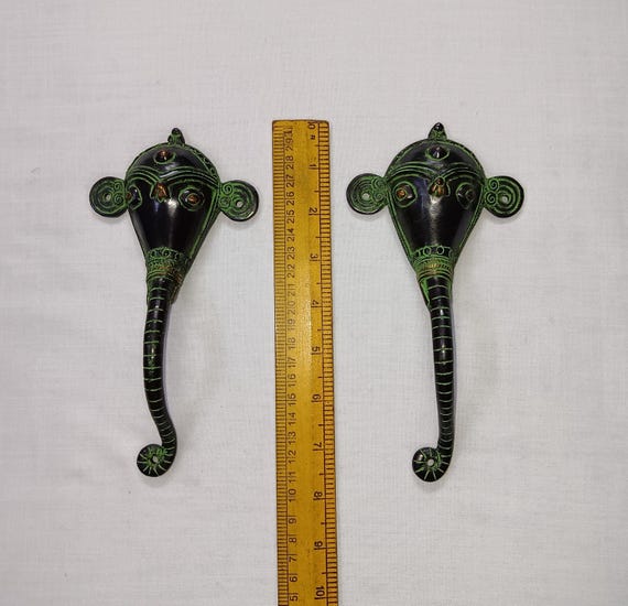 真鍮製エレファントキャビネットノブ - ガンパティ引き出し