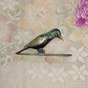 Sparrow Design Door Knocker | Brass Hummingbird Inspired Log Cabin Door Bell Decor