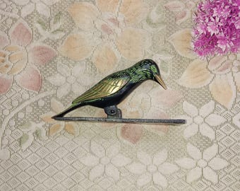 Sparrow Design Door Knocker | Brass Hummingbird Inspired Log Cabin Door Bell Decor