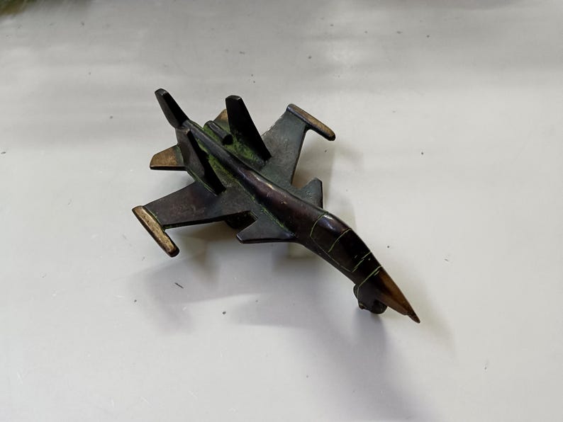 Fighter Airplane Model Table Showpiece Brass Military Aircraft Jet Idol