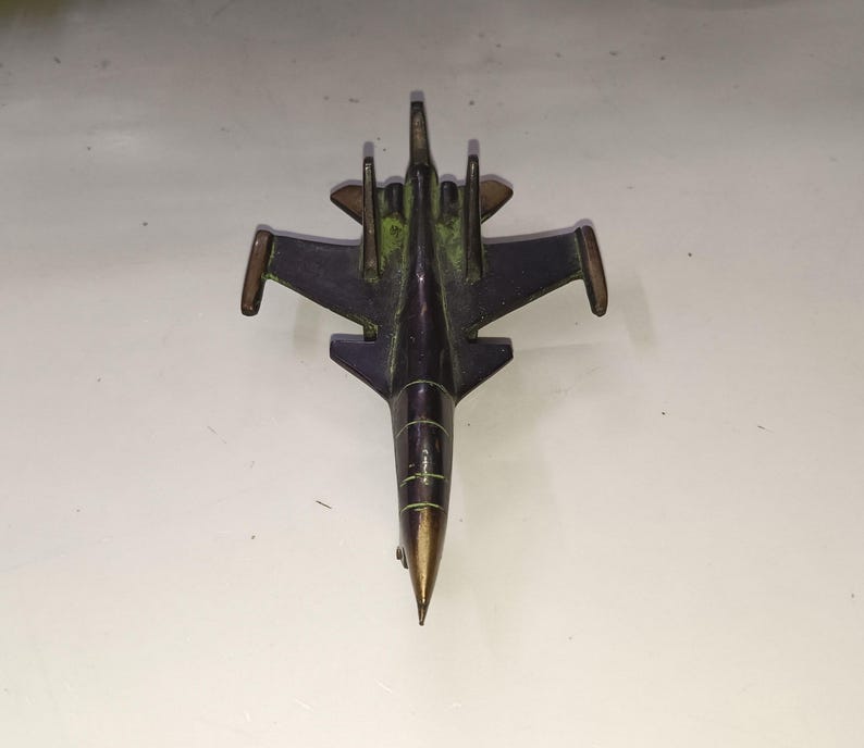 Fighter Airplane Model Table Showpiece Brass Military Aircraft Jet Idol