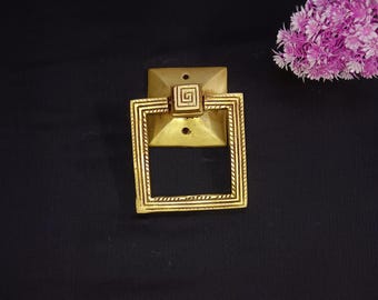 Brass Square Shaped Door Knocker | Modern Log House Door Bell Hardware Decoration