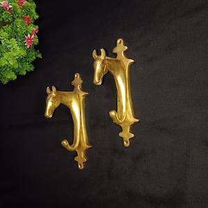 Brass Horse Animal Head Office Tie Holder Wall Decor | Pony Horse Design Baby Room Cloth Wall Hanging Accessories