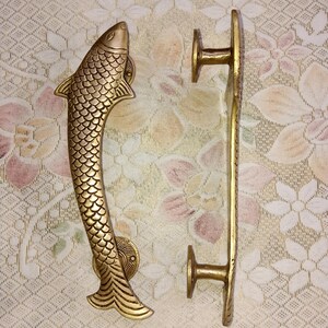 Trout Fish Door Decorative Handle | Brass Nautical Themed Curved Fish ...