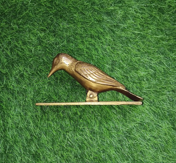 さえずる鳥のドアベル装飾 | 真鍮製キツツキのコテージドアノッカー