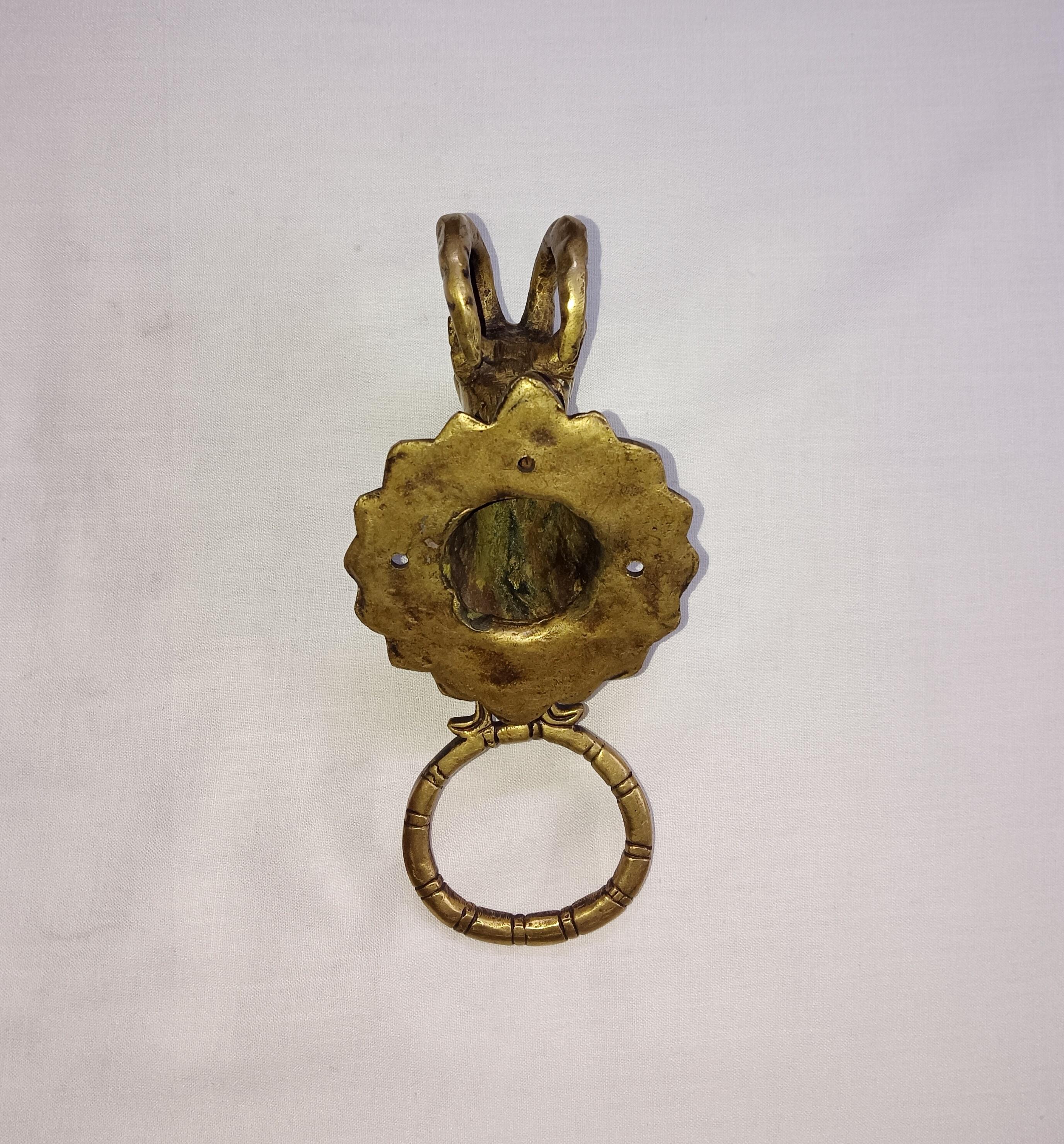 Lions Head Door Knocker In Aged Brass