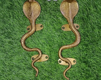 Maniglia per porta in ottone a forma di serpente: decorazione per ingresso a tema serpente (8,5 pollici)