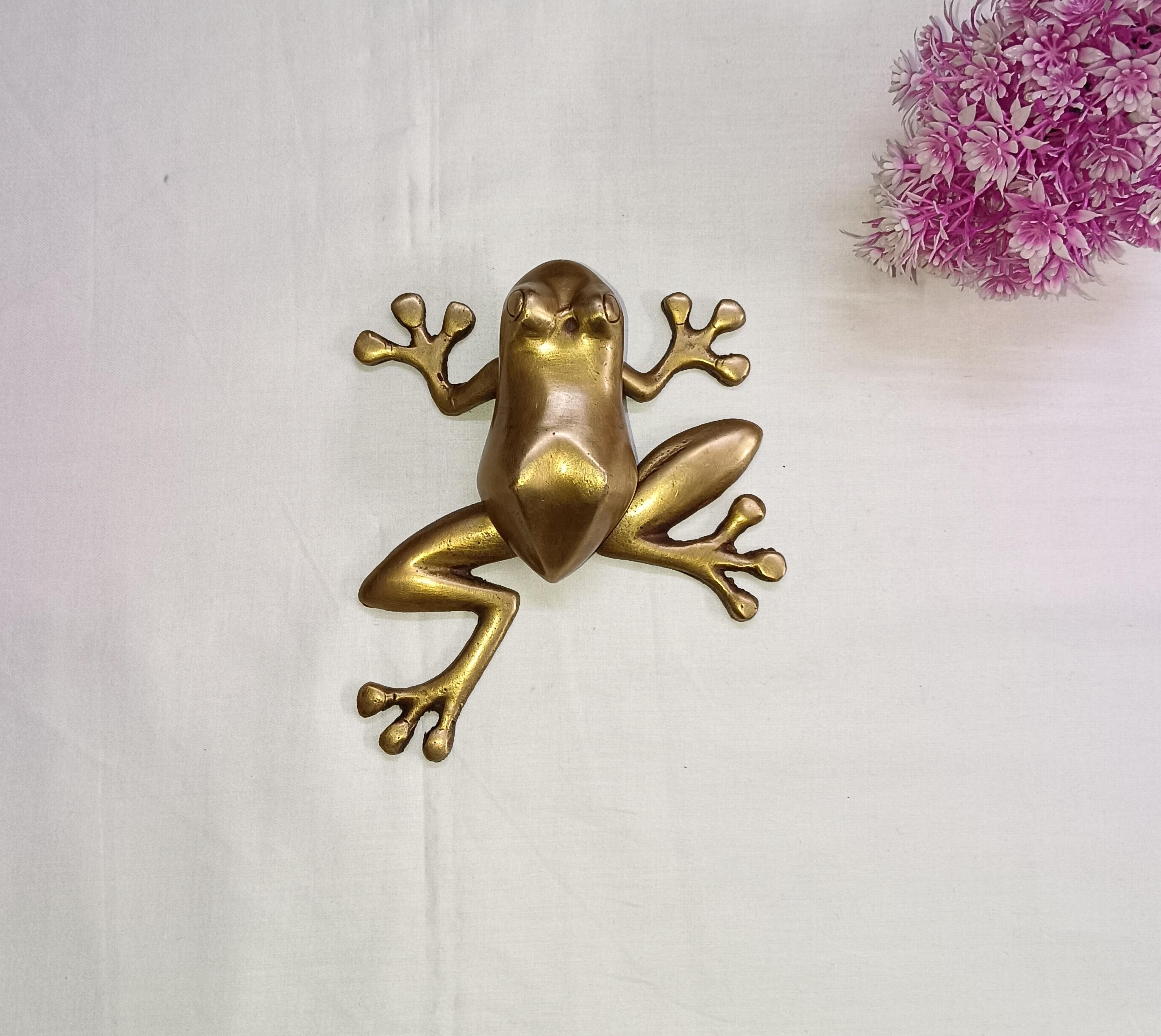 Brass Climbing Frog Doorbell: Toad Shape Door Knocker - Etsy