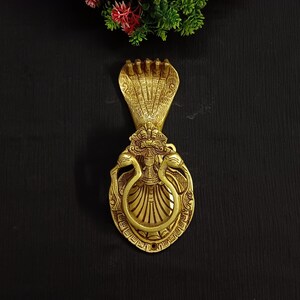 Sheshnaag Themed Door Knocker | Brass Multi Head Snake Head Door Bell | Unique Home Door Decor