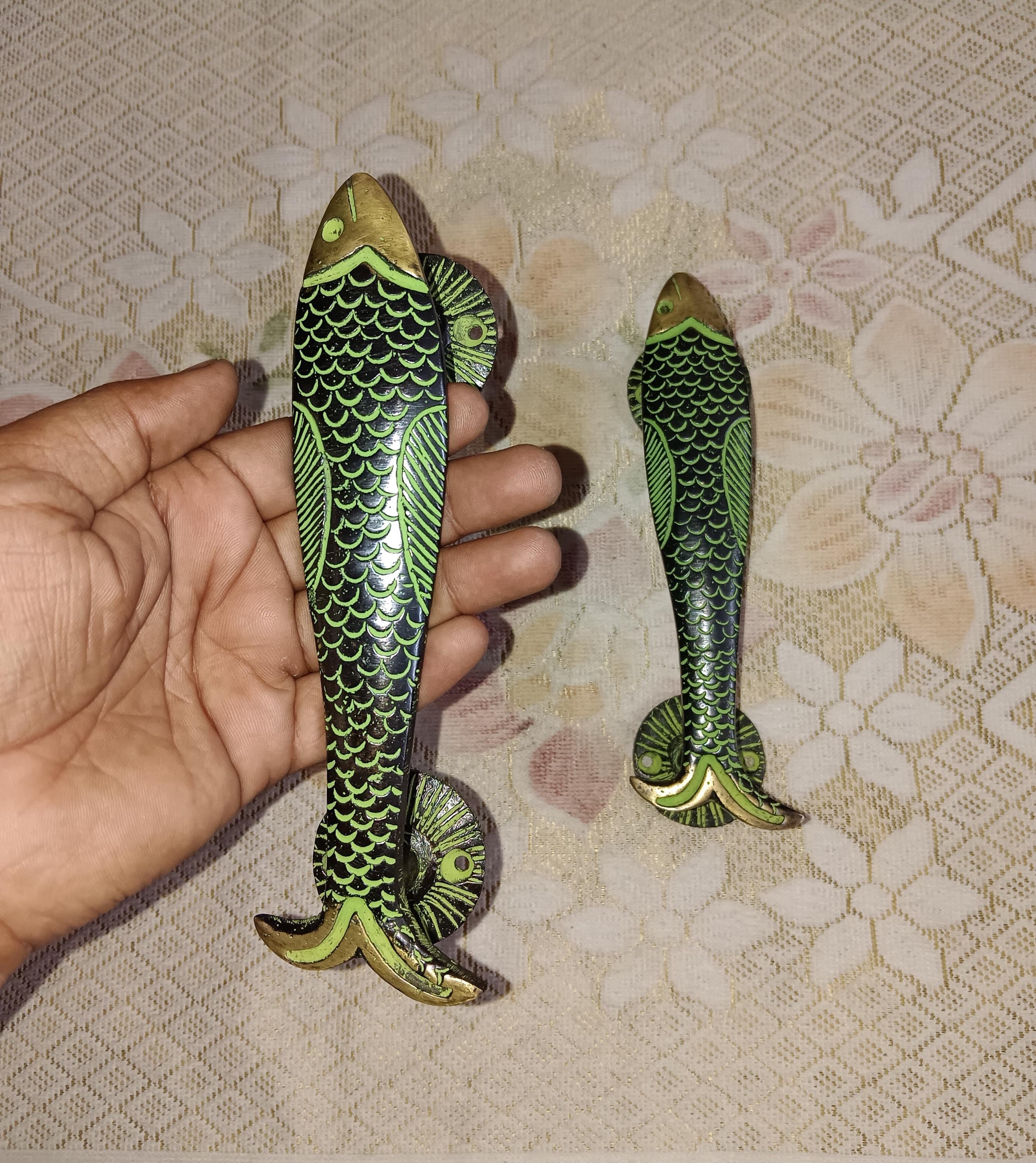 Saltwater Fish Shop Door Entrance Grab Pull Decor | Brass Lake Fish ...