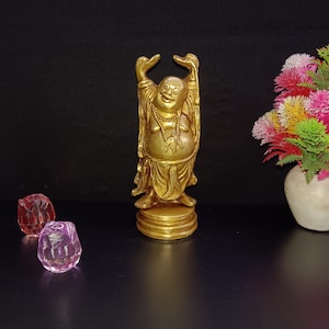 Brass Magician Buddha Statue | Brass Yoga Stretching  Chinese God Sculpture