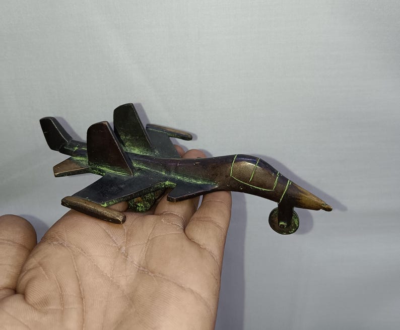 Fighter Airplane Model Table Showpiece Brass Military Aircraft Jet Idol