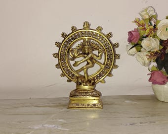 Dansande Nataraja-staty i mässing | Dansande Shiva-idol | Borddekoration