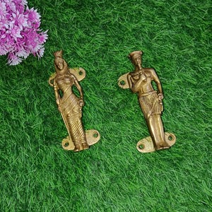 Brass Raja Rani Design Kitchen Cabinet Pull | Brass King Queen Door Handle
