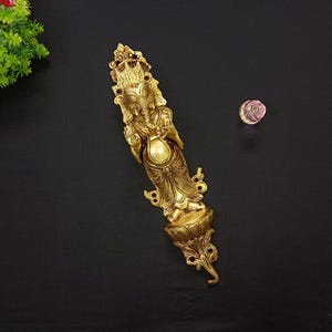 Brass Ganesha Single Door Handle | Brass Elephant Single Door Pull