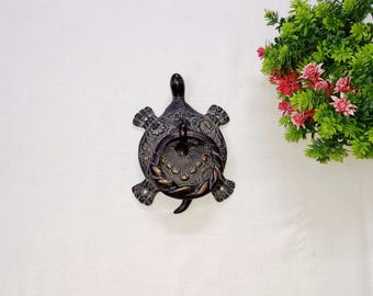 Brass Black and Grey Turtle Shape Door Knocker