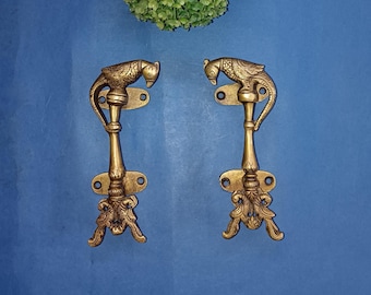 Poignées de porte pour garde-robe oiseaux en laiton - Lot de 2