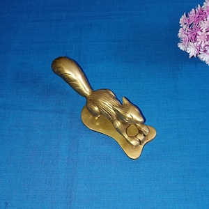 Chipmunk Inspired Door Knocker | Brass Squirrel Design Decorative Door Bell Hardware