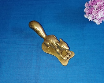Chipmunk Inspired Door Knocker | Brass Squirrel Design Decorative Door Bell Hardware