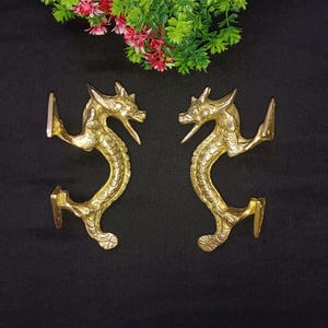 Brass Chinese Dragon Shape Kitchen Drawer Knob | Brass Dressing Drawer Pull | Set of 02 pieces