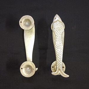Marine Fish Themed Door Handle Pair | Brass Nautical Creatures Design ...
