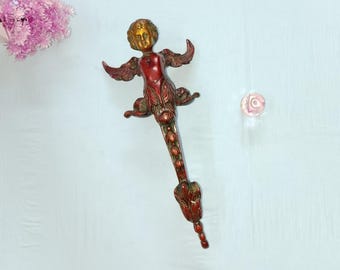 Manija de puerta de latón color marrón cobre con forma de ángulo para bebé