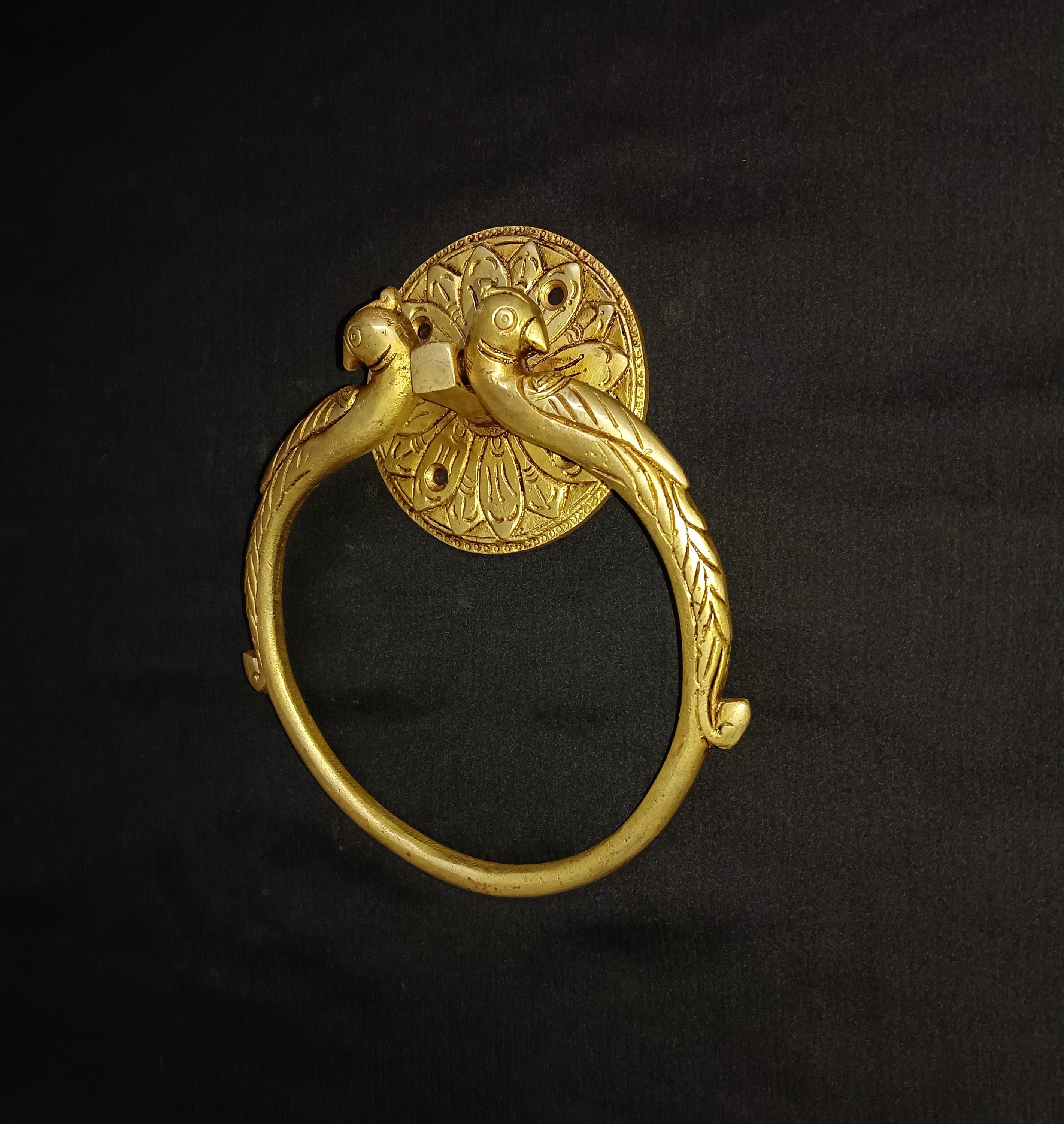 真鍮製のダブルパロットドアノッカー：伝統的な壁装飾 - Etsy 日本