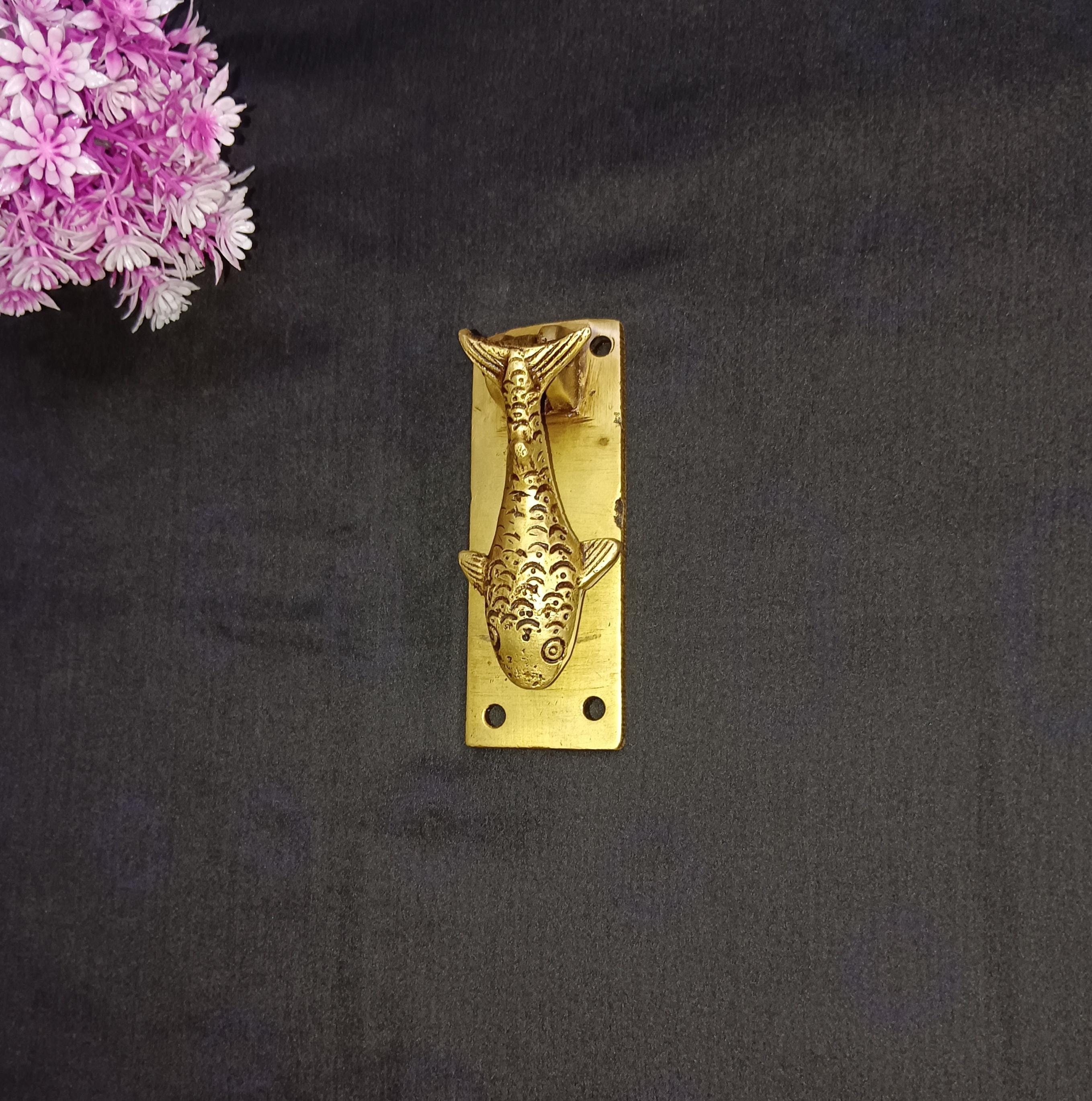 Nautical Fish Design Doorbell | Brass Ocean Themed Baby Room Door Knocker Decor