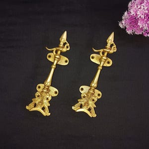 Brass Peacock Arrow Cabinet Knob - Set of 2