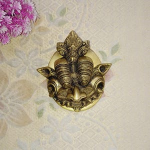 Brass Kali Mata Head Shape Door Bell | Brass Hindu Goddess Durga Face Door Mounting Knocker