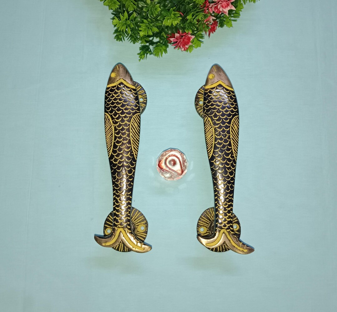 Brass Fish Cabinet Door Handles: Tuna Shape Pulls, Set of 2 - Etsy