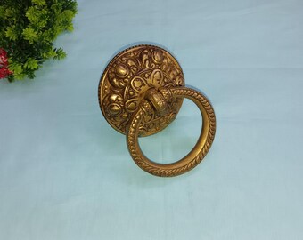 Heurtoir de porte floral en laiton : sonnette de porte design