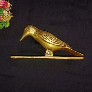 Woodpecker Doorbell Hardware | Brass Canary Nature Bird Themed Front Log Cabin Door Knocker