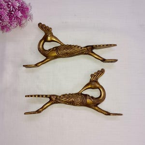 8&#39;&#39; Inch Brass Male Female Peacock Cabinet Pull | Brass Running Peacock Door Handle |Set of 02 pieces
