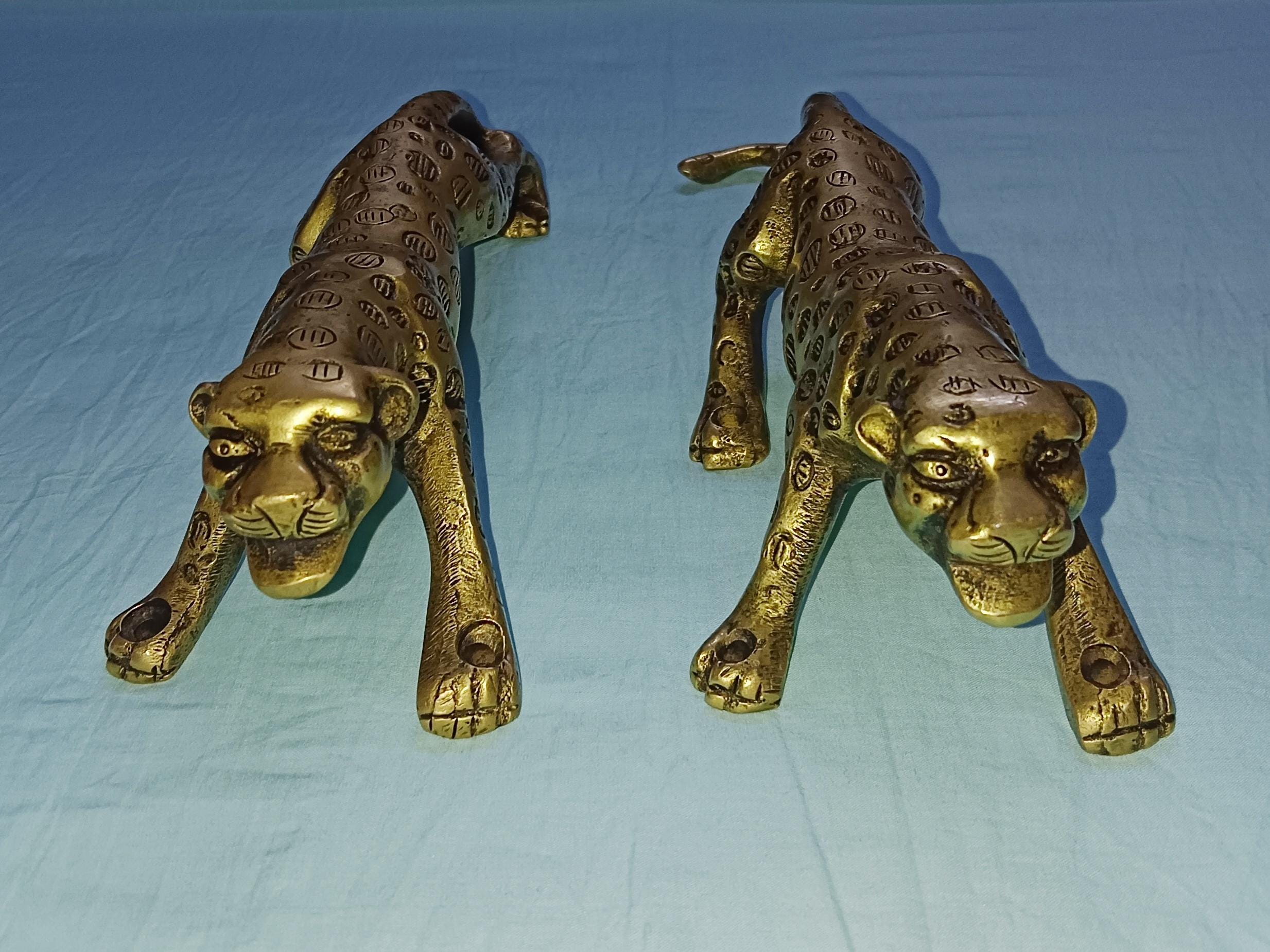 Brass Jaguar Shape Door Handle | Brass Leopard Design Door Pull | Set of 02 pieces
