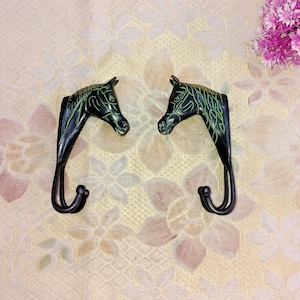 Brass Horse Shape Wall Hanging Hook | Wall mounting Kitchen Towel Hanger | Set of 02 pieces