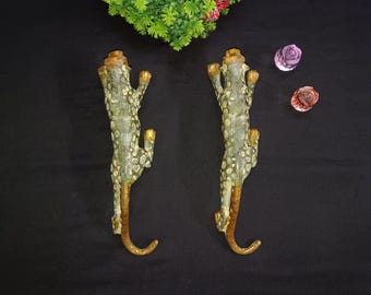 Brass Aggressive Jaguar Handle | Brass Angry Tiger Door Pull | Set of 02 pieces