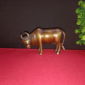 Brass Shiva Bull Sculpture | Brass Kamdhenu Nandi Sculpture | Weight 550 Grams Approx.