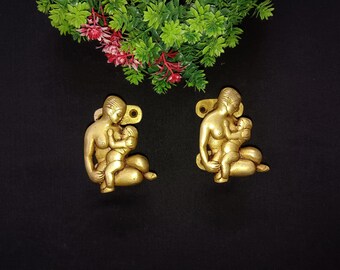Messing Mutter & Baby Schublade Knäufe: Mütterliche Küche Decor, 2er-Set