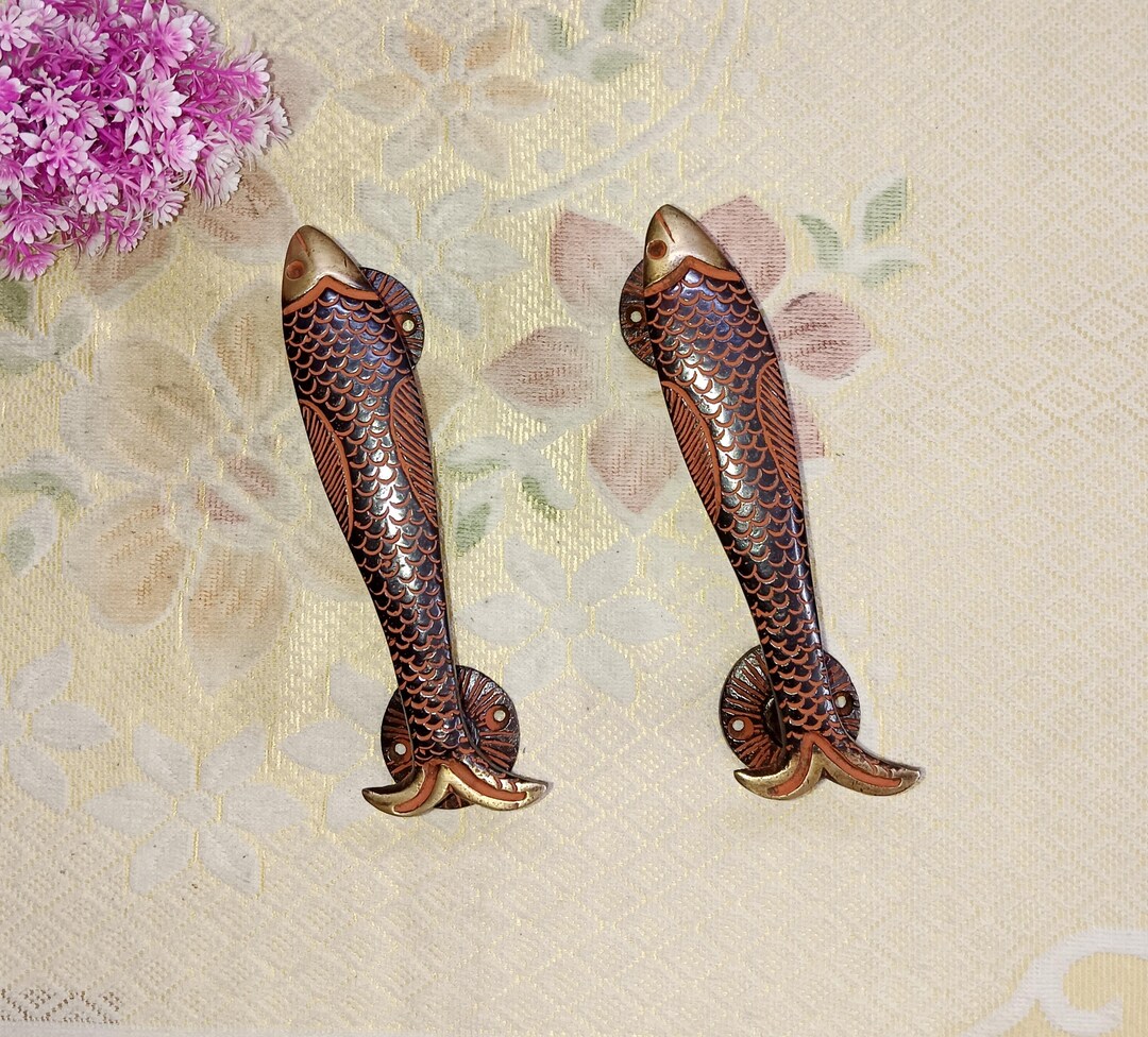 Brass Trout Fish Door Pull Set: Beach Hotel Hardware Decor - Etsy