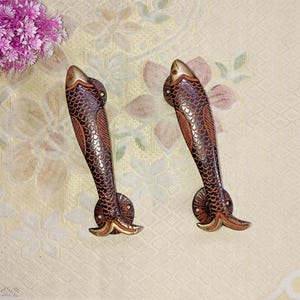 Dörrhandtag i mässing för öringfisk: Inredning för strandhotell