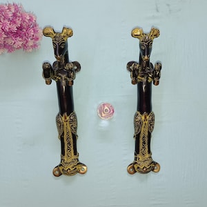 Tirador de puerta de latón con forma de caballo Appaloosa: tirador interior de puerta con temática animal